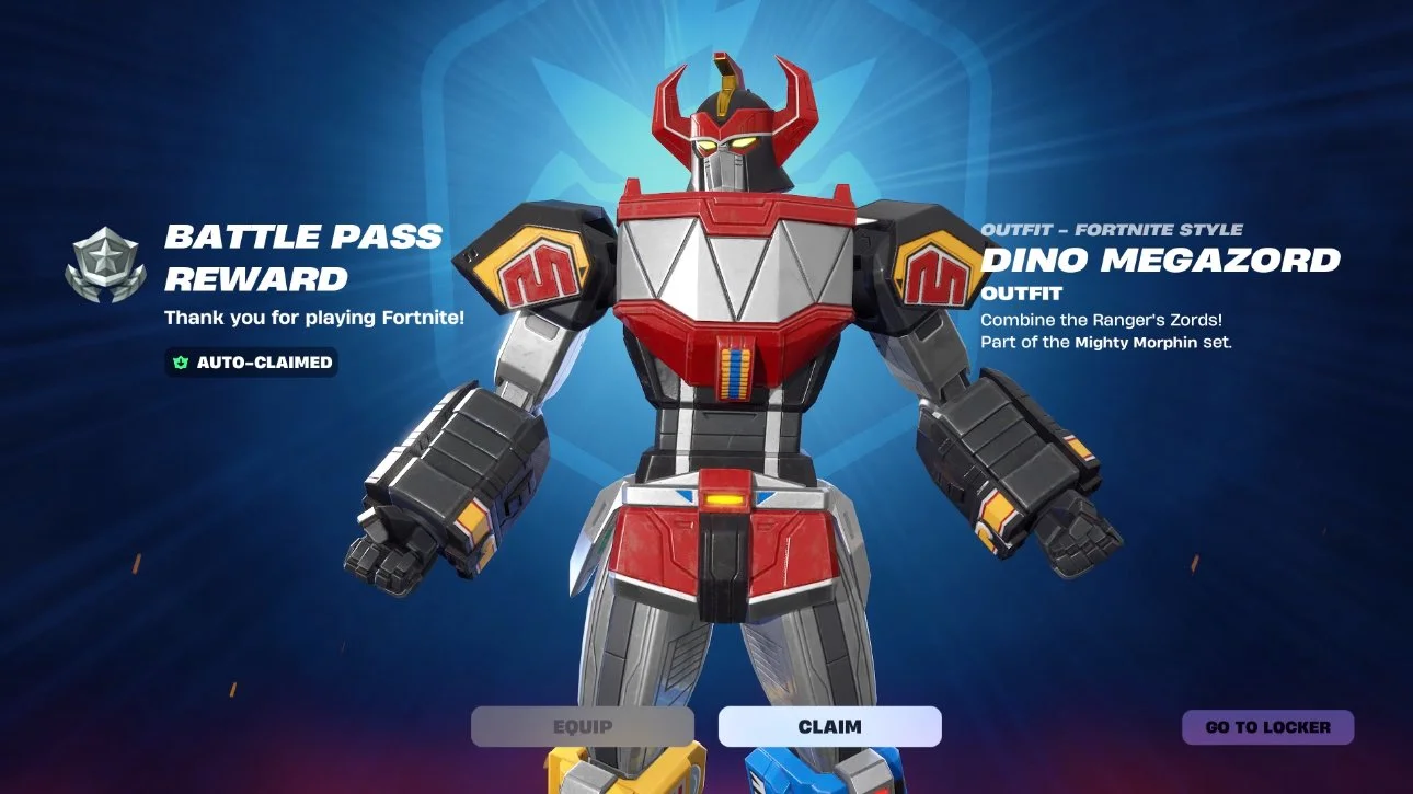 Wie man den Dino Megazord Skin in Fortnite Kapitel 6 Staffel 4 bekommt