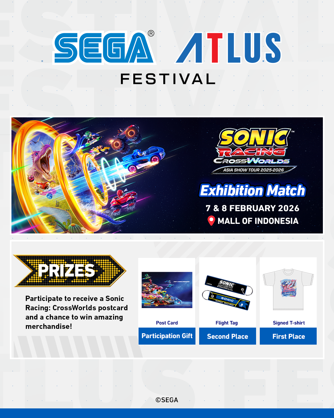 SEGA ATLUS Festival will be held in Jakarta on February 7–8, 2026.