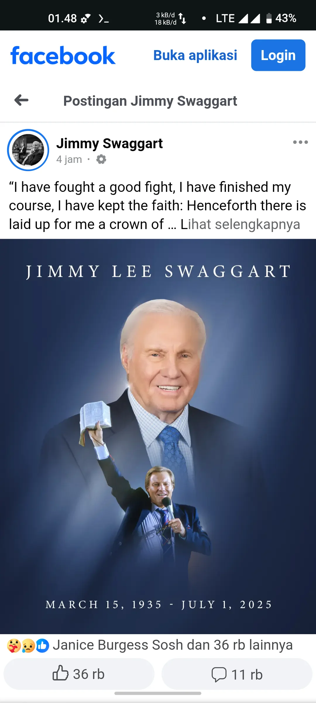 Controversial Televangelist Jimmy Swaggart Dies at Age 90