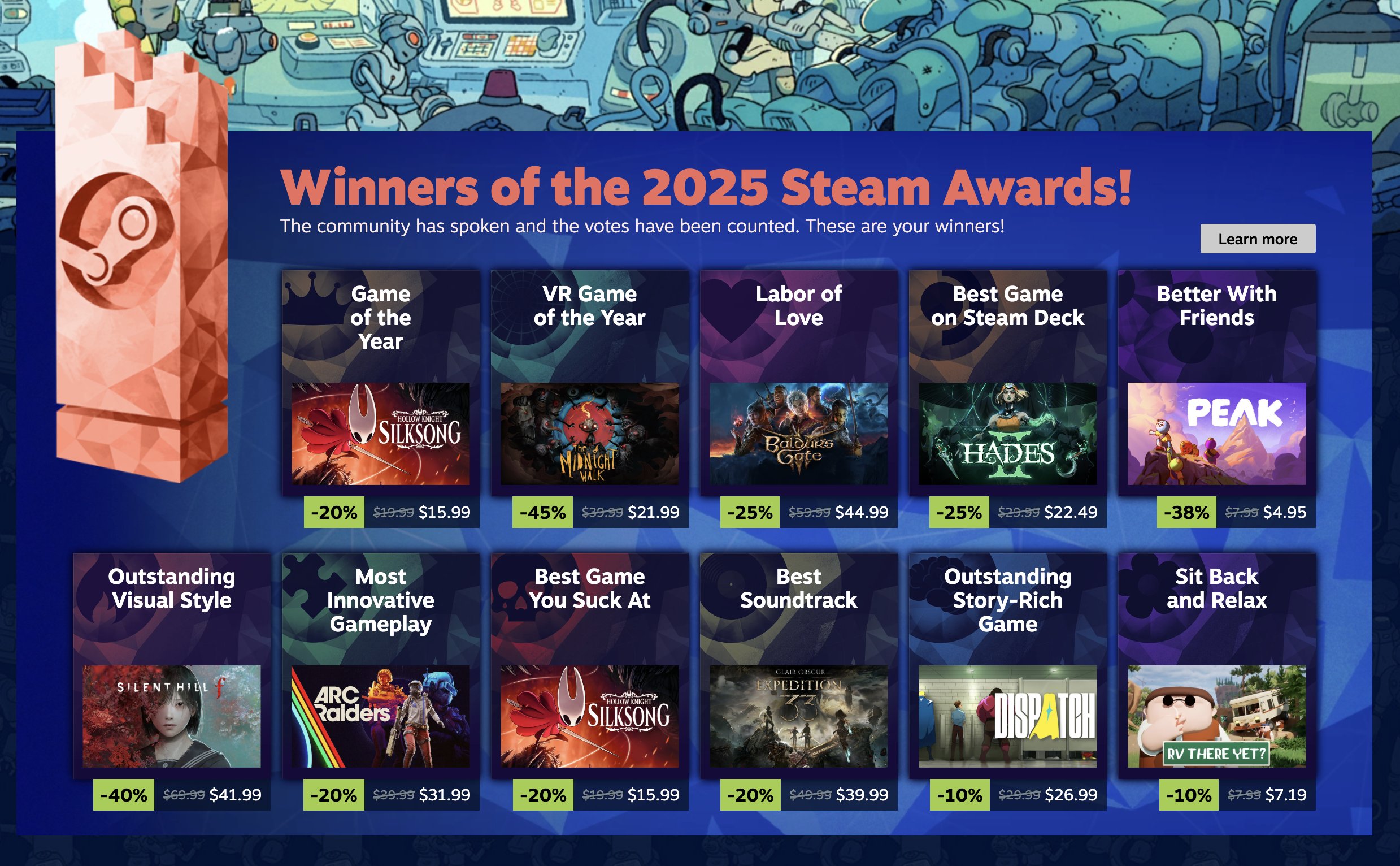Gagnants des Steam Awards 2025