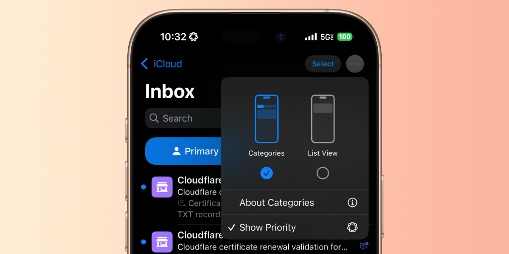 Mail iOS 18.2