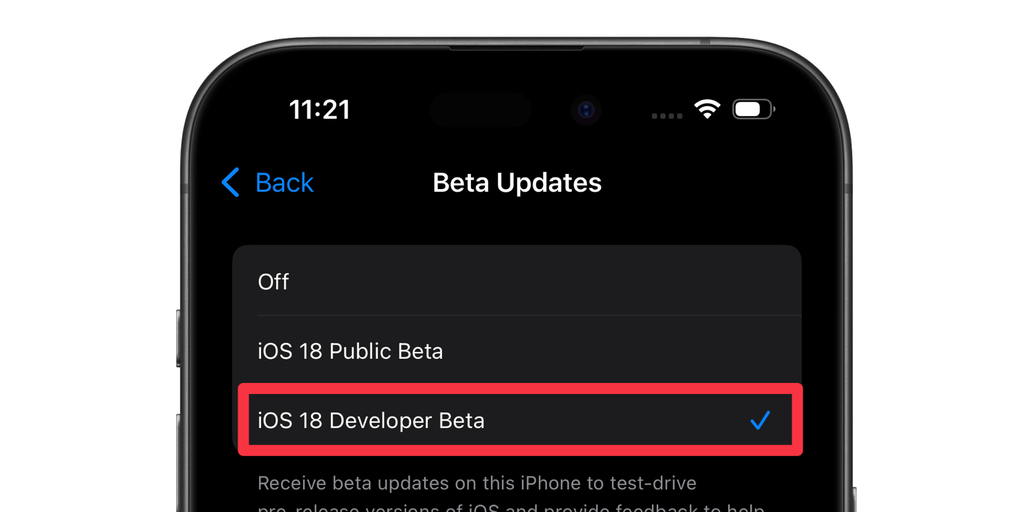 iOS 18デベロッパーベータ