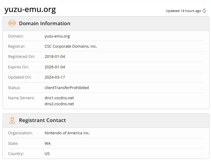 Ryujinx.orgとYuzu-emu.orgは現在、任天堂オブアメリカの傘下にあります。