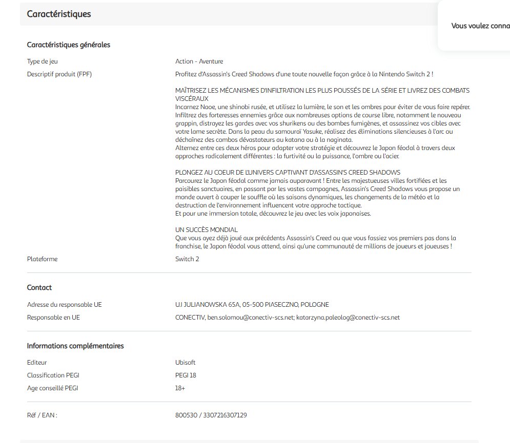 Assassin’s Creed Shadows Versi Switch 2 Terdeteksi di Retailer Prancis