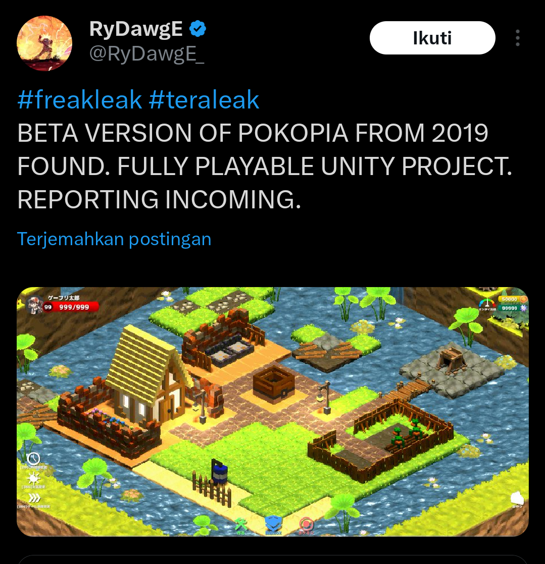 Bocoran Prototipe Pokémon Pokopia Versi Pixel-Art