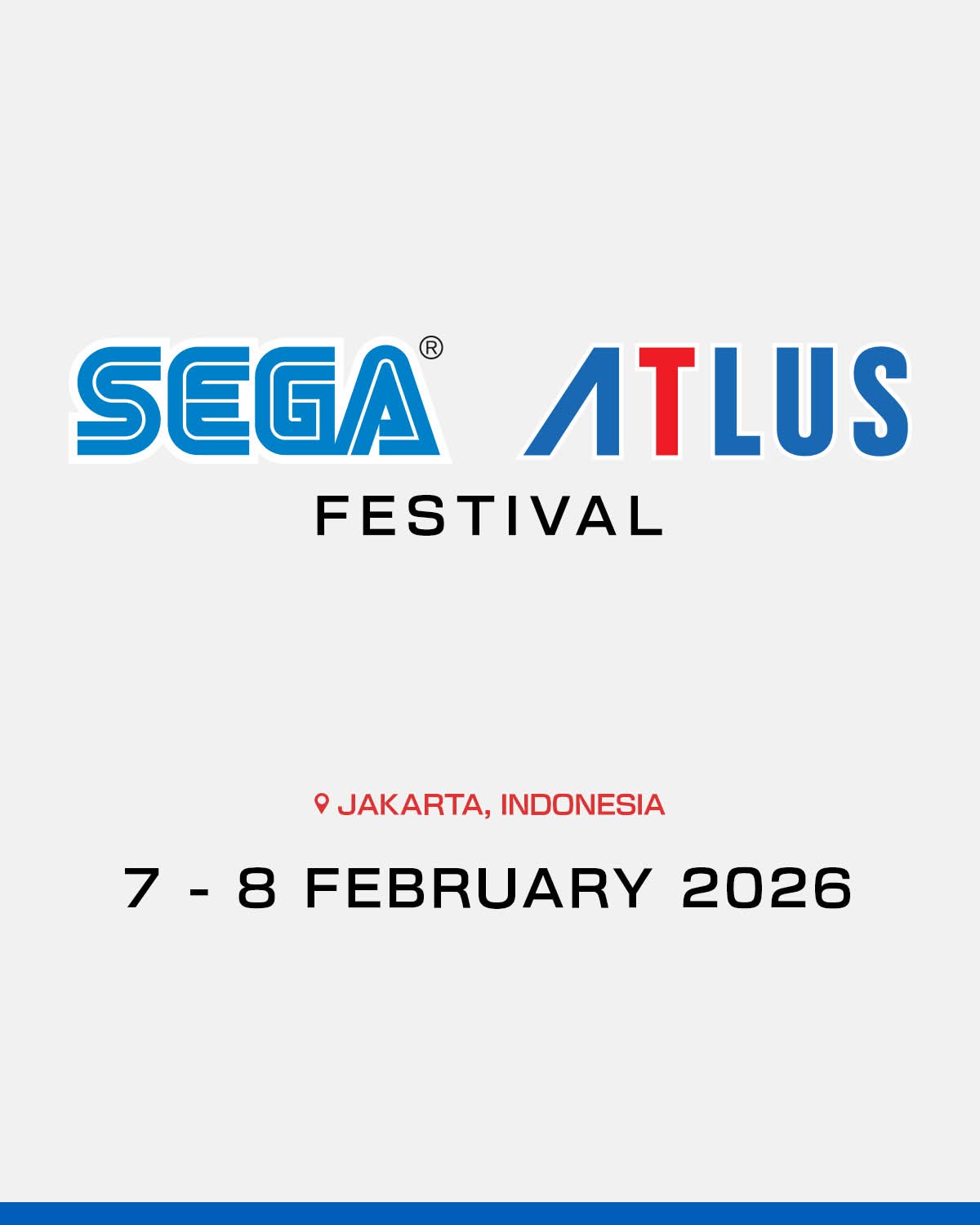SEGA ATLUS Festival di Jakarta pada 7–8 Februari 2026.