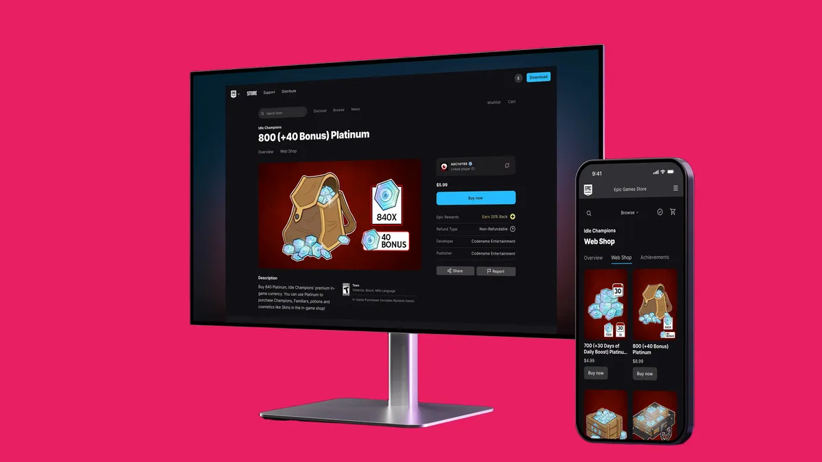 Epic Web Shops正式リリース：モバイル＆PCでゲームコンテンツを販売する新しい方法